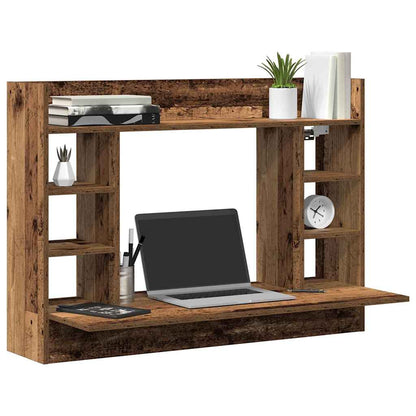 vidaXL Wall-Mounted Desk Old wood 105 x 48 x 75 cm Engineered wood 3