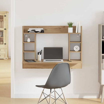vidaXL Wall-Mounted Desk Artisan oak 105 x 48 x 75 cm Engineered wood 1
