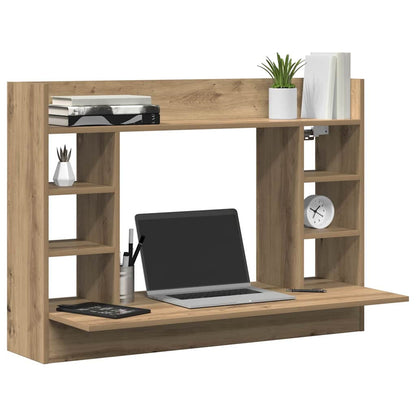 vidaXL Wall-Mounted Desk Artisan oak 105 x 48 x 75 cm Engineered wood 3