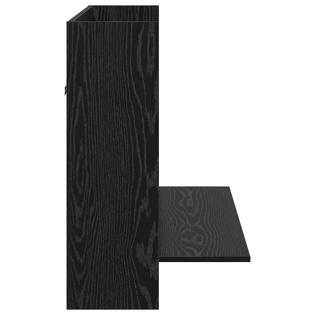 vidaXL Wall-Mounted Desk Black oak 105 x 48 x 75 cm Engineered wood 6
