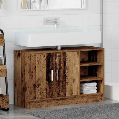 vidaXL Bathroom Cabinet Old Wood 90 x 29 x 55 cm Engineered wood 4