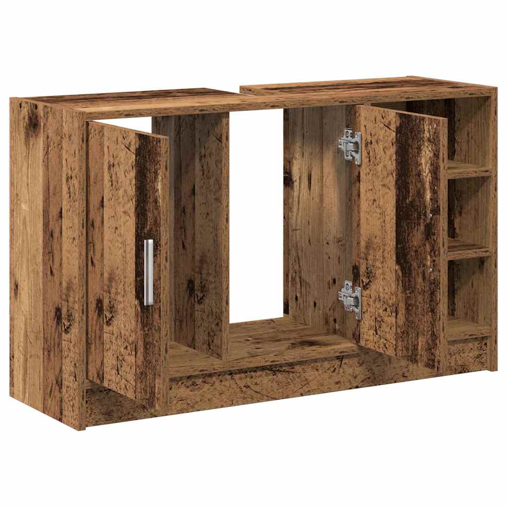 vidaXL Bathroom Cabinet Old Wood 90 x 29 x 55 cm Engineered wood 5