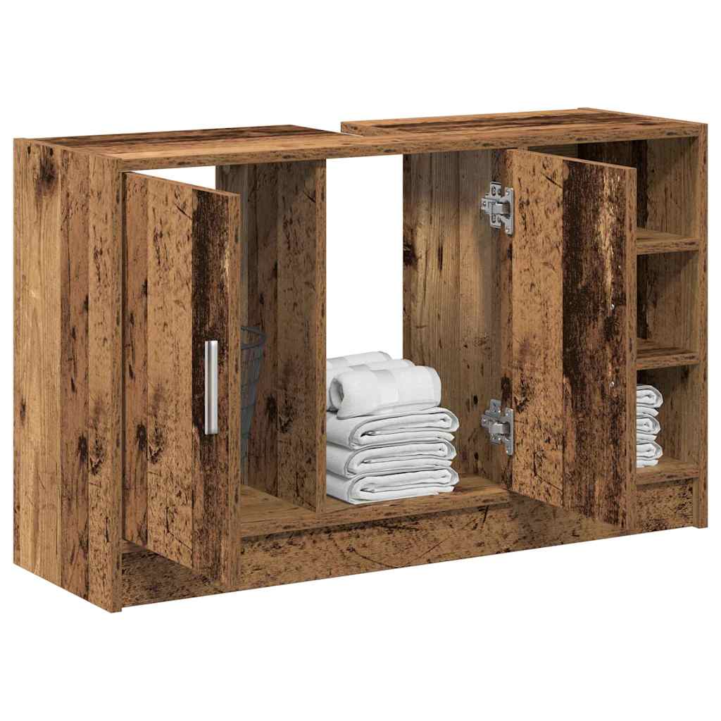 vidaXL Bathroom Cabinet Old Wood 90 x 29 x 55 cm Engineered wood 3