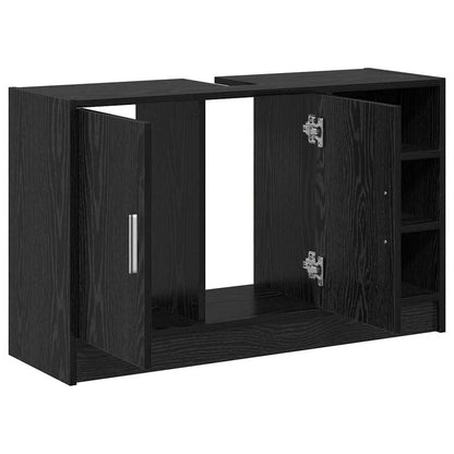 vidaXL Bathroom Cabinet Black Oak 90 x 29 x 55 cm Engineered wood 5