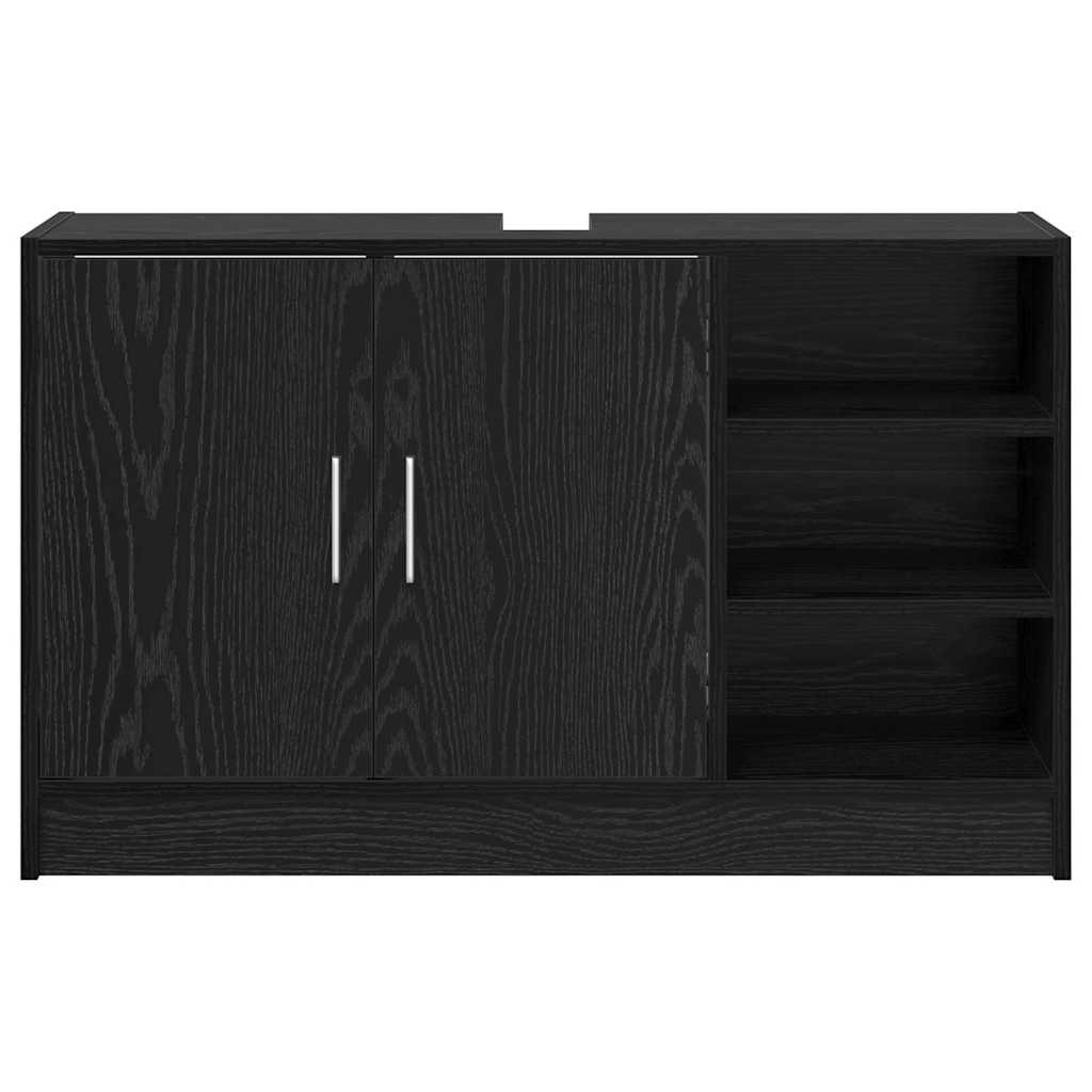 vidaXL Bathroom Cabinet Black Oak 90 x 29 x 55 cm Engineered wood 6