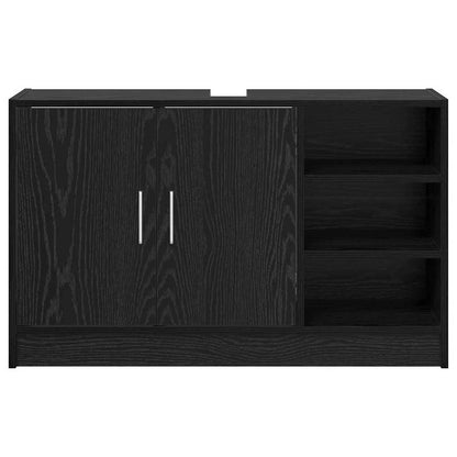 vidaXL Bathroom Cabinet Black Oak 90 x 29 x 55 cm Engineered wood 6