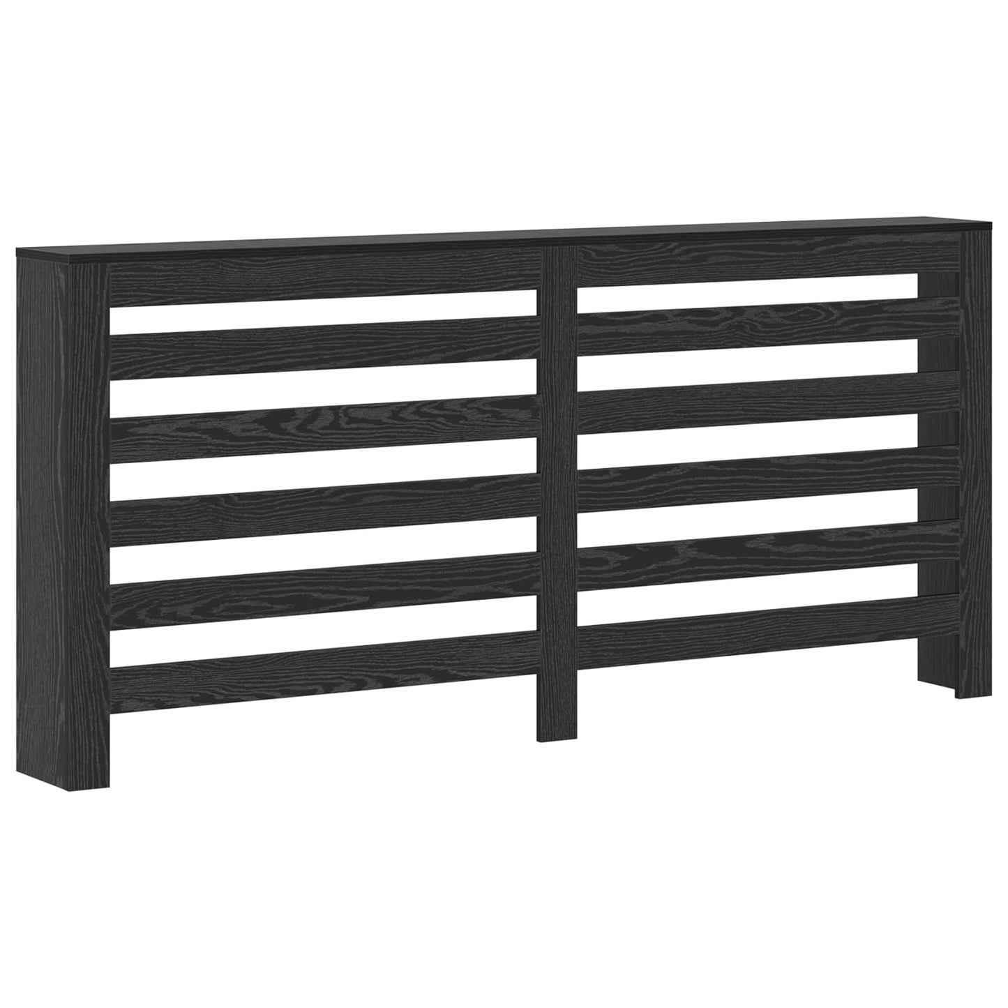 vidaXL Radiator Cover Black Oak 175 x 20 x 82 cm Engineered Wood 2