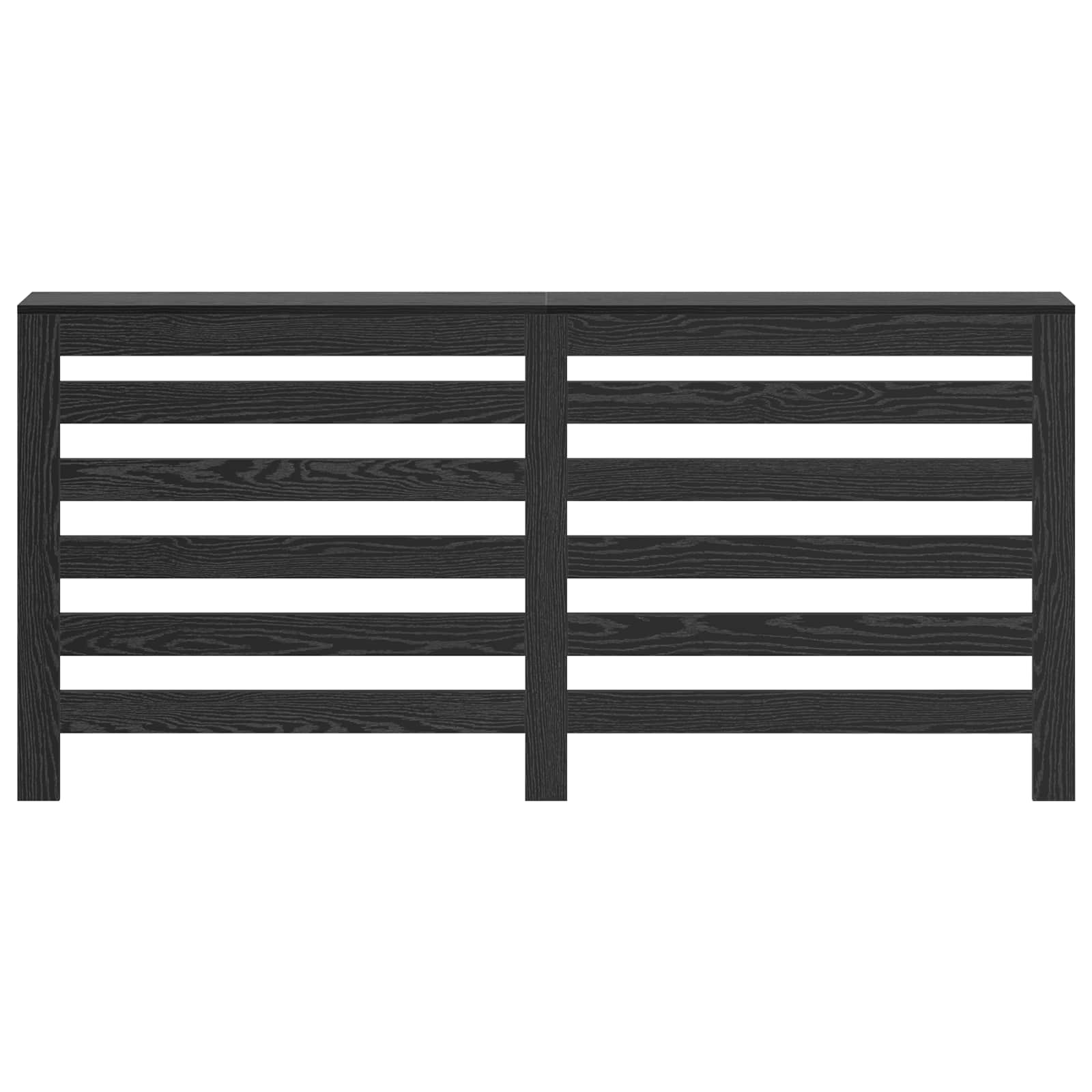 vidaXL Radiator Cover Black Oak 175 x 20 x 82 cm Engineered Wood 4