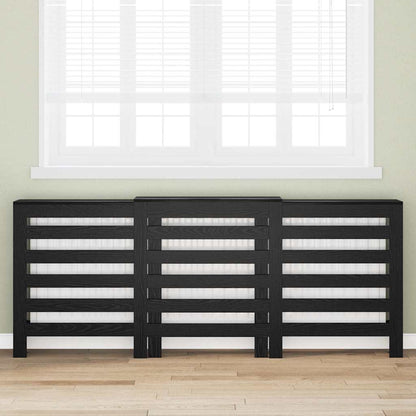 vidaXL Radiator Cover Black Oak 205 x 21.5 x 83.5 cm Engineered Wood 1