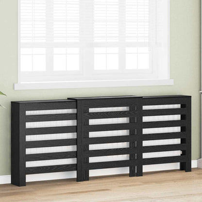 vidaXL Radiator Cover Black Oak 205 x 21.5 x 83.5 cm Engineered Wood 3