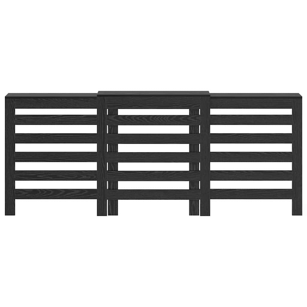 vidaXL Radiator Cover Black Oak 205 x 21.5 x 83.5 cm Engineered Wood 4