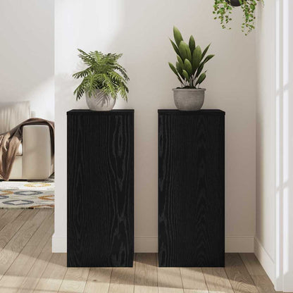 vidaXL Plant Stand 2 pcs Black Oak 30 x 30 x 70 cm Engineered Wood 4