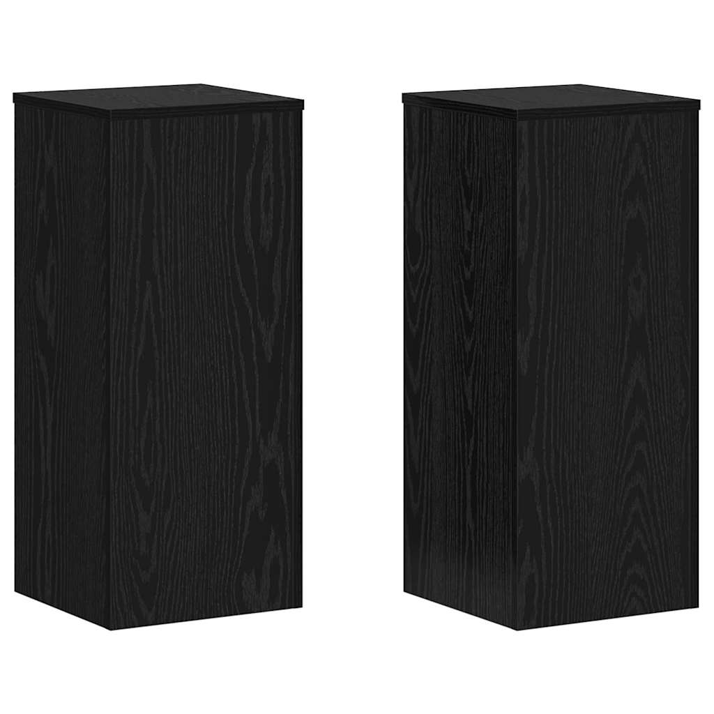 vidaXL Plant Stand 2 pcs Black Oak 30 x 30 x 70 cm Engineered Wood 2