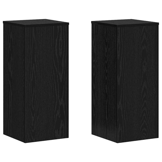 vidaXL Plant Stand 2 pcs Black Oak 30 x 30 x 70 cm Engineered Wood 2