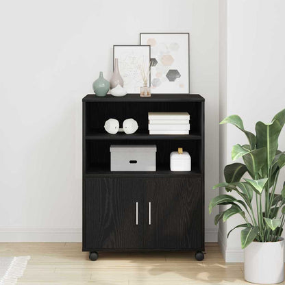 vidaXL Cabinet Black Oak 60 x 48 x 74.5 cm Wheeled 1
