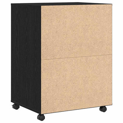 vidaXL Cabinet Black Oak 60 x 48 x 74.5 cm Wheeled 6