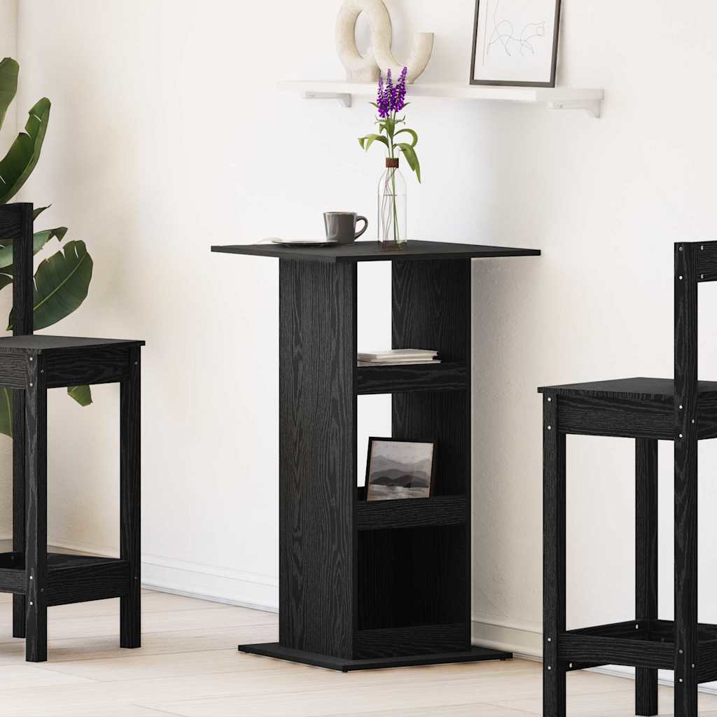 vidaXL Bar Table 60 x 60 x 100 cm Engineered Wood Black Oak 1