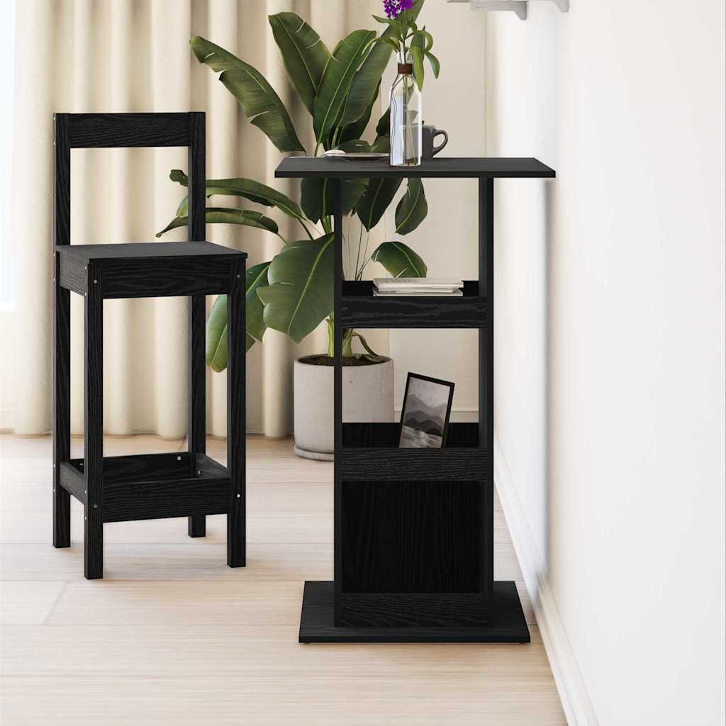 vidaXL Bar Table 60 x 60 x 100 cm Engineered Wood Black Oak 4