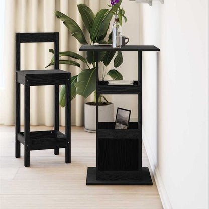 vidaXL Bar Table 60 x 60 x 100 cm Engineered Wood Black Oak 4
