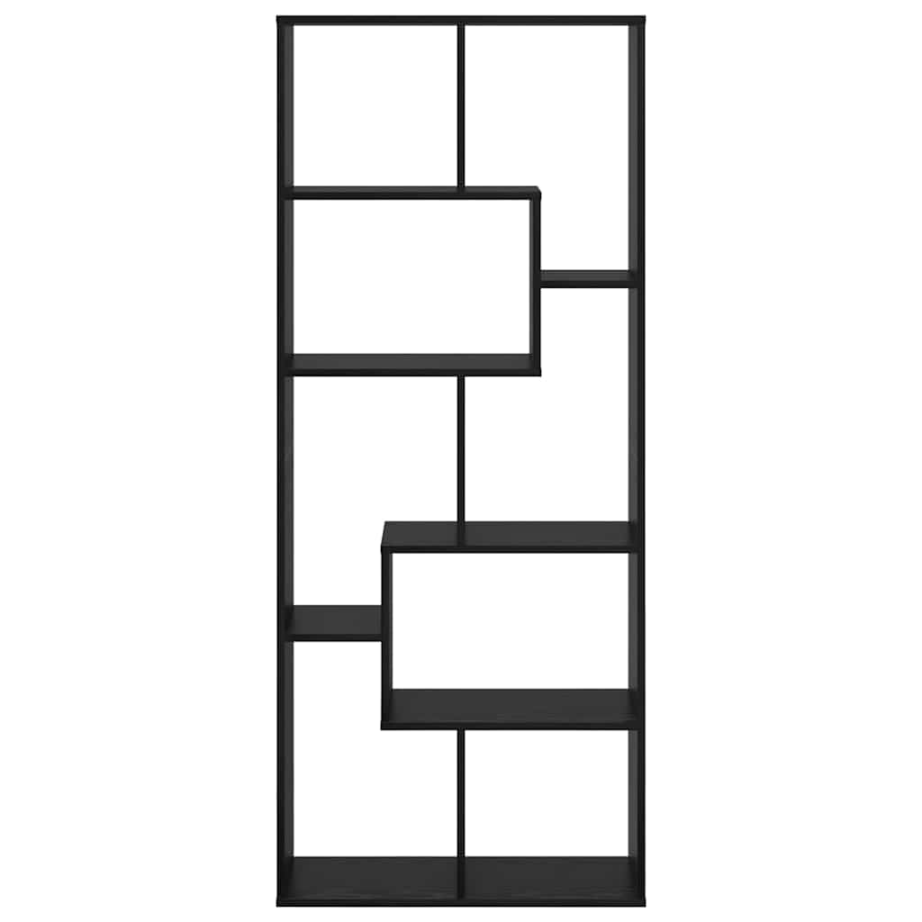 vidaXL Book Cabinet 8-Tier 67 x 25 x 162 cm Engineered Wood Black Oak 5