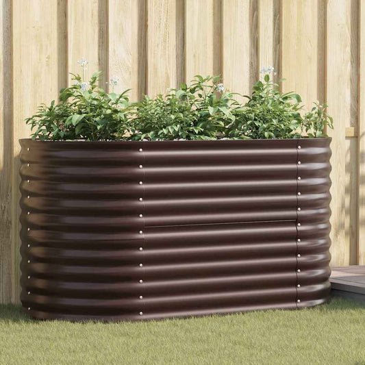Raised Bed 160 x 80 x 81 cm Steel Brown
