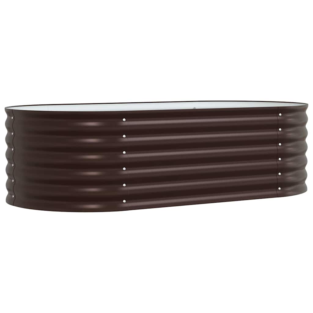 Raised Bed 160 x 80 x 44 cm Steel Height 44 cm Width 160 cm Brown