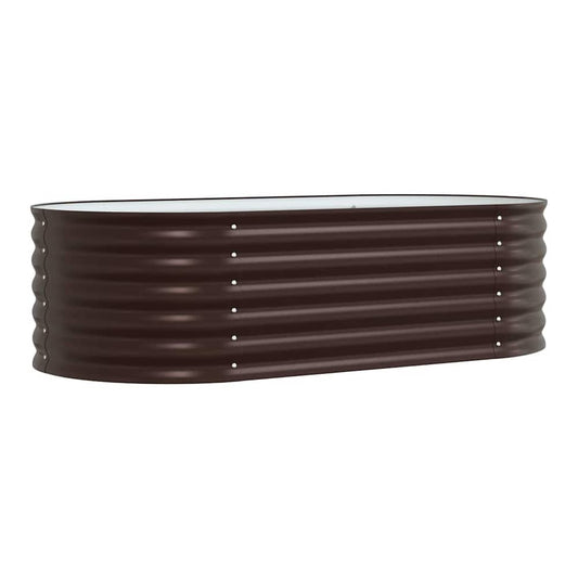 Raised Bed 160 x 80 x 44 cm Steel Height 44 cm Width 160 cm Brown