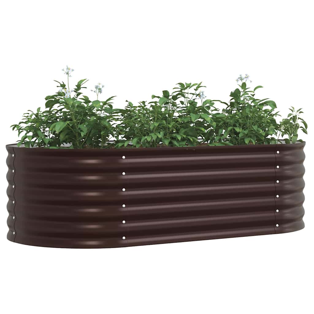 Raised Bed 160 x 80 x 44 cm Steel Height 44 cm Width 160 cm Brown