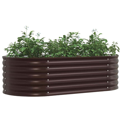Raised Bed 160 x 80 x 44 cm Steel Height 44 cm Width 160 cm Brown