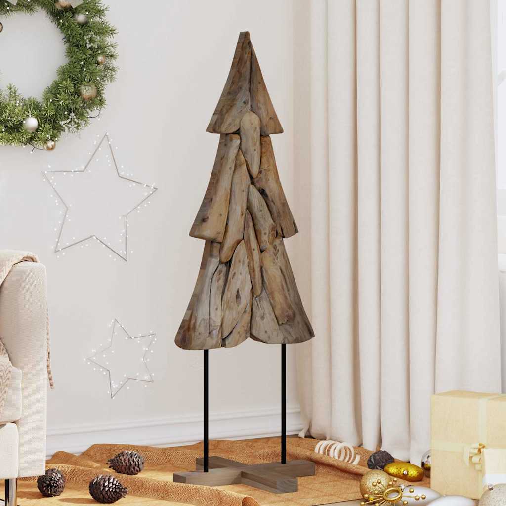 vidaXL Christmas Tree Brown Solid Teak Wood