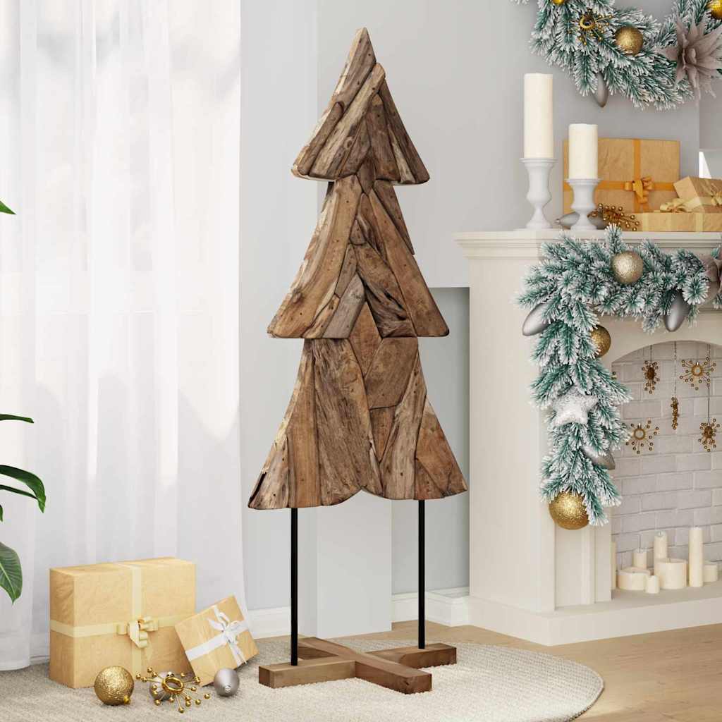 vidaXL Christmas Tree with Stand Brown 151 cm Solid teak wood 3