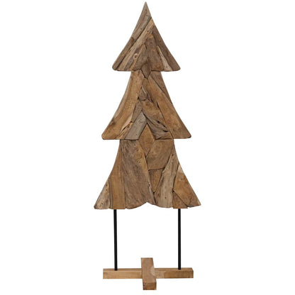 vidaXL Christmas Tree with Stand Brown 151 cm Solid teak wood 4