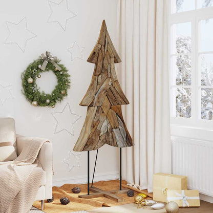 vidaXL Christmas Tree with Stand Brown 181.5 cm Solid teak wood 1