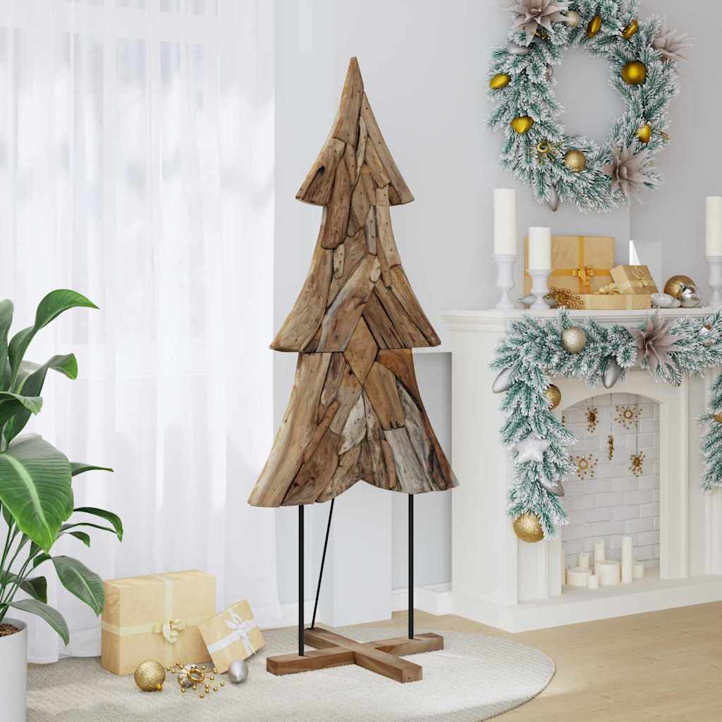 vidaXL Christmas Tree with Stand Brown 181.5 cm Solid teak wood 3