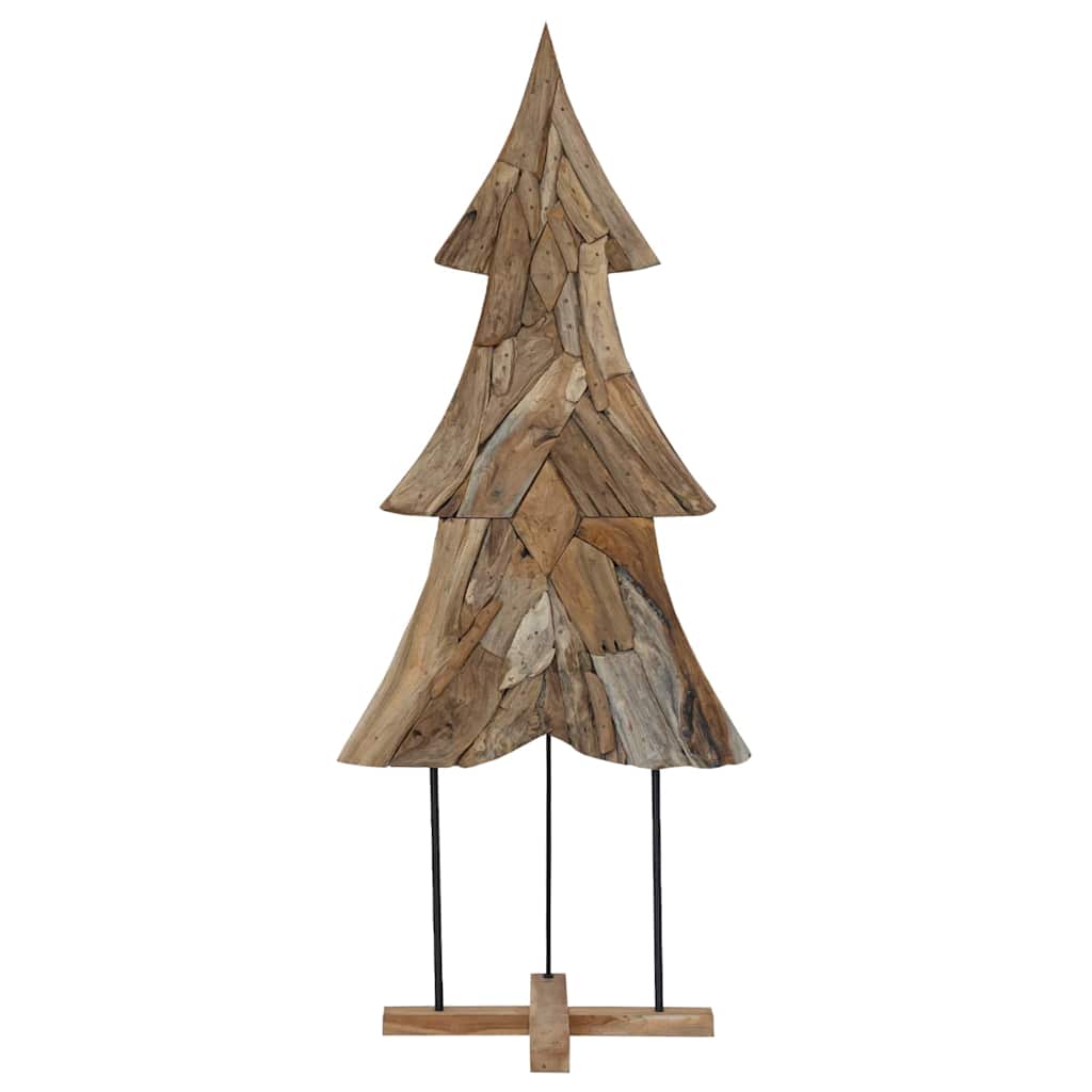 vidaXL Christmas Tree with Stand Brown 181.5 cm Solid teak wood 4