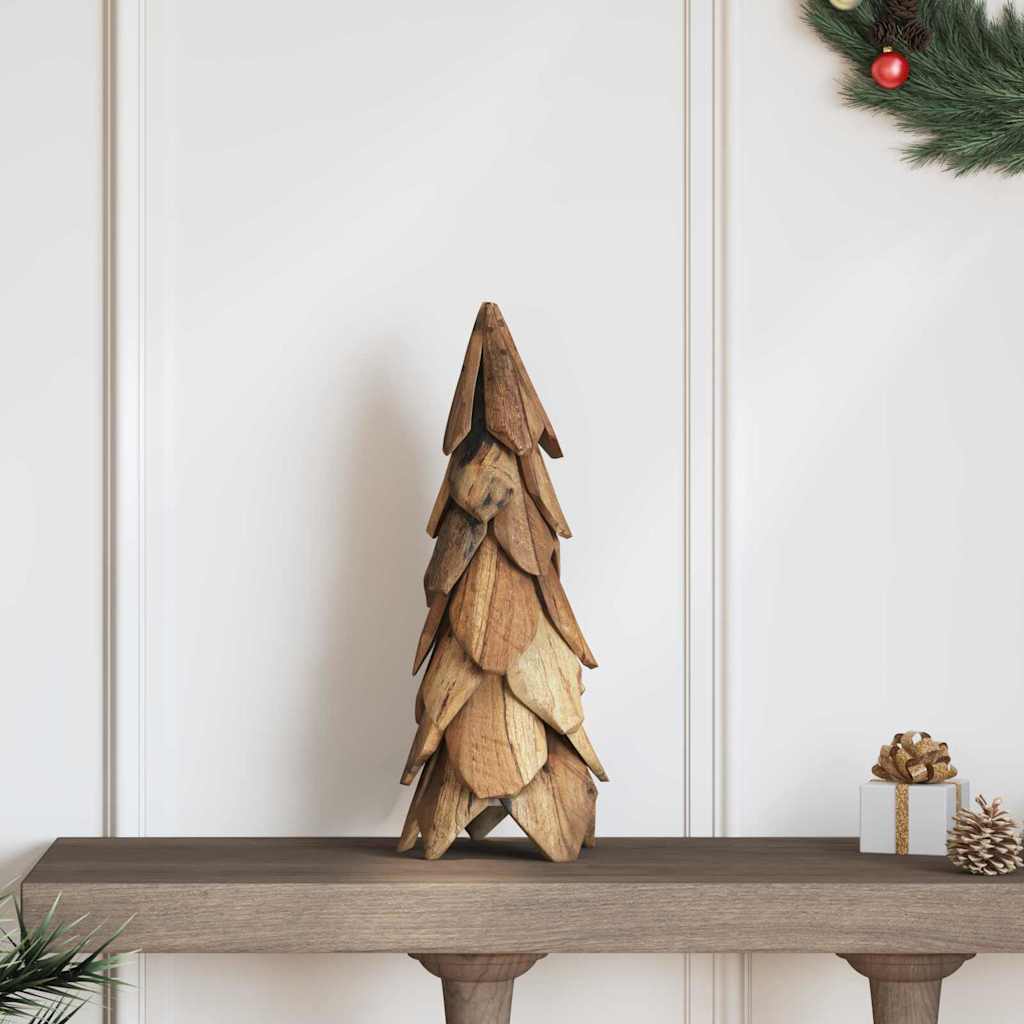 vidaXL Christmas Tree with Stand Brown 51 cm Solid teak wood 1