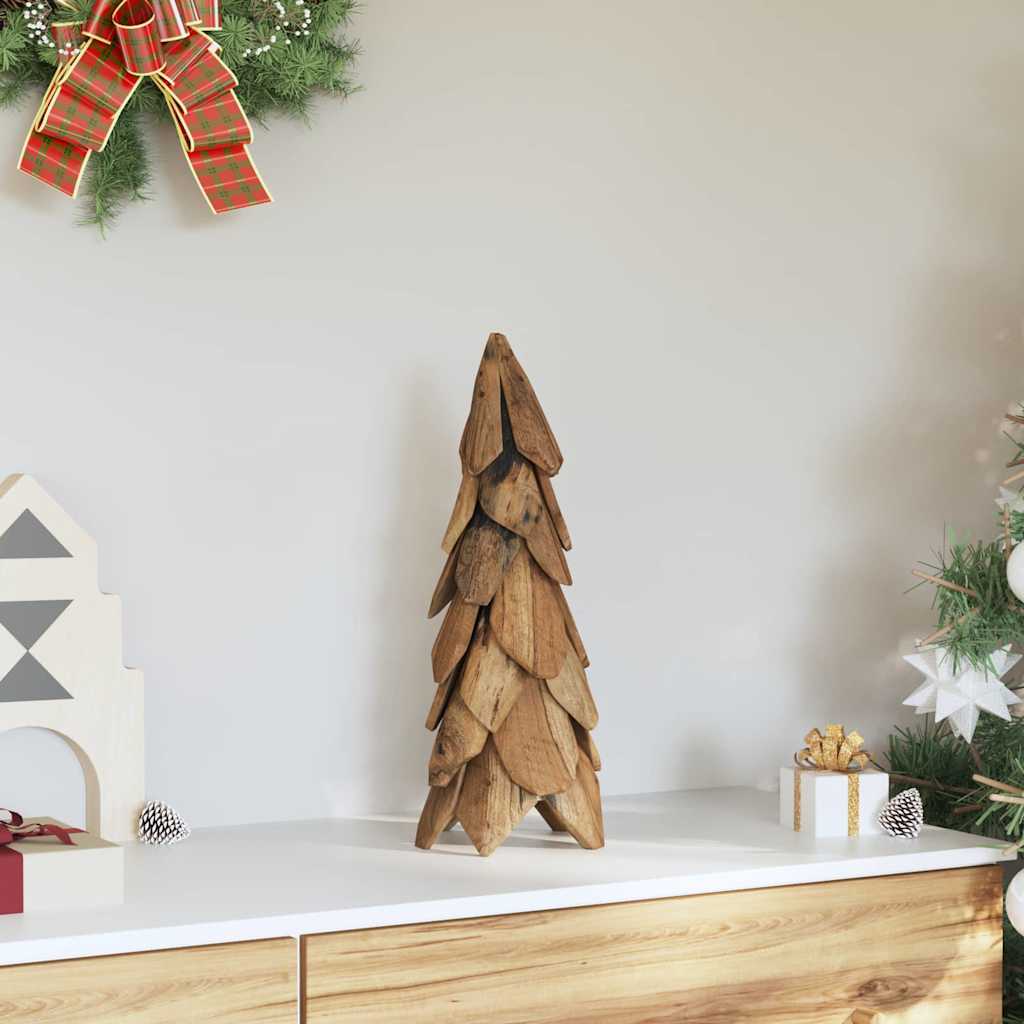vidaXL Christmas Tree with Stand Brown 51 cm Solid teak wood 3