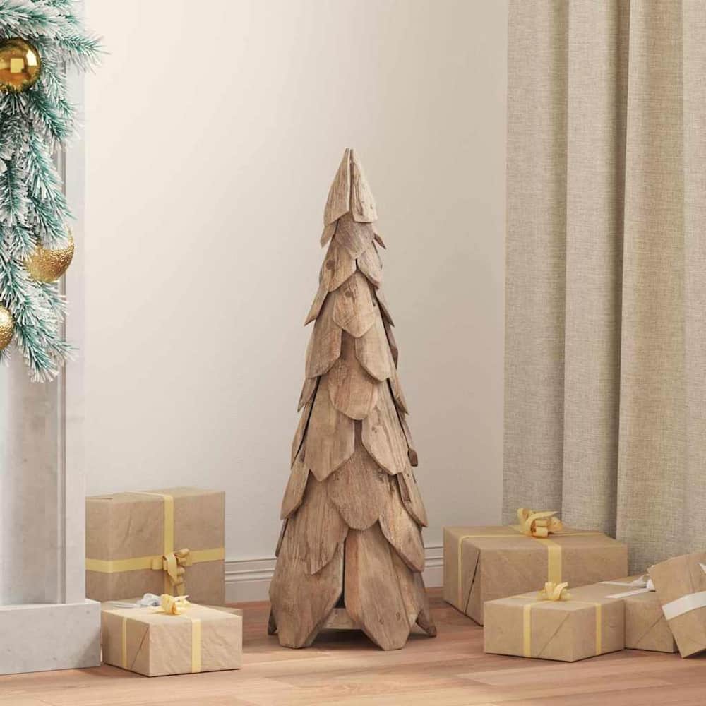 Christmas Tree Brown Solid Teak Wood 80 cm