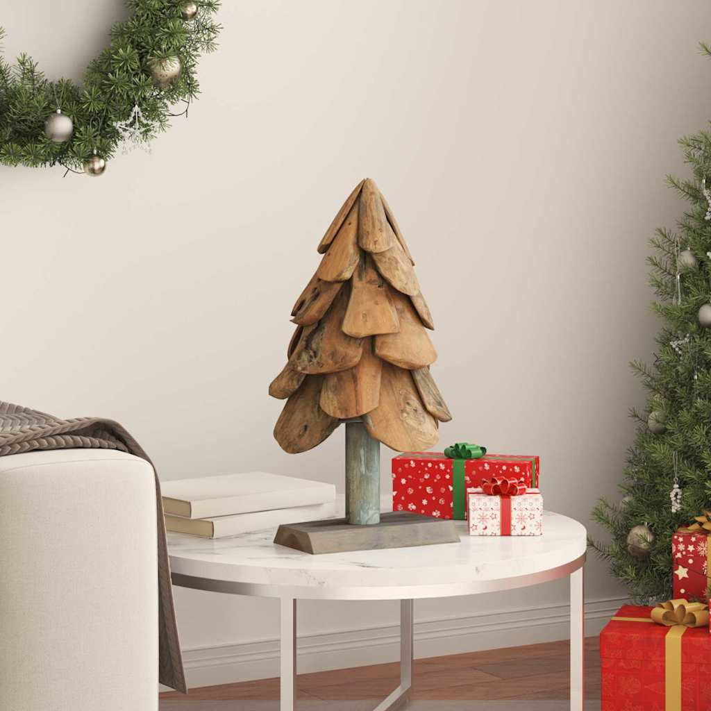 vidaXL Christmas Tree Brown 61 cm Solid teak wood 3