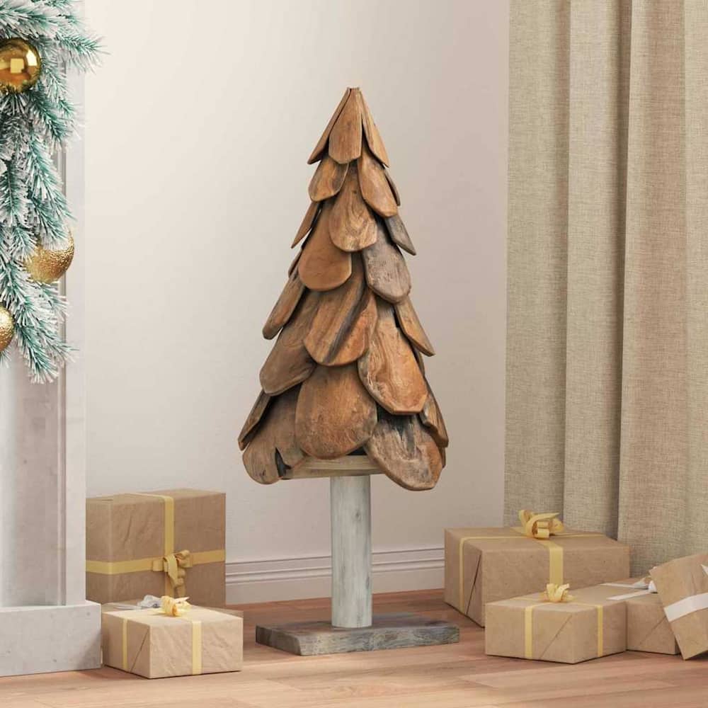 Christmas Tree Brown 61 cm Solid teak wood 91 cm Xmas tree