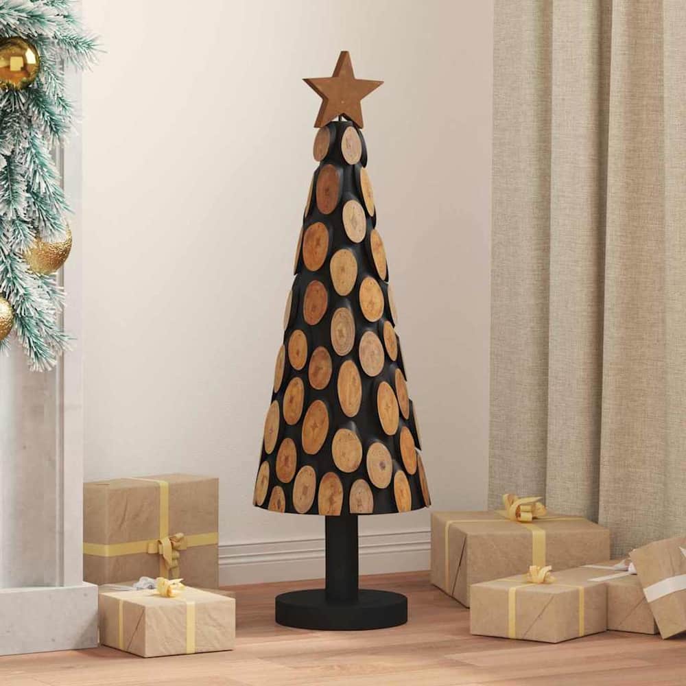 vidaXL Christmas Tree Brown Solid Teak Wood