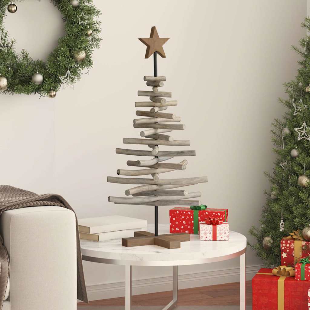 vidaXL Christmas Tree Brown 90 cm Solid teak wood 4