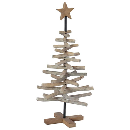 vidaXL Christmas Tree Brown 90 cm Solid teak wood 2