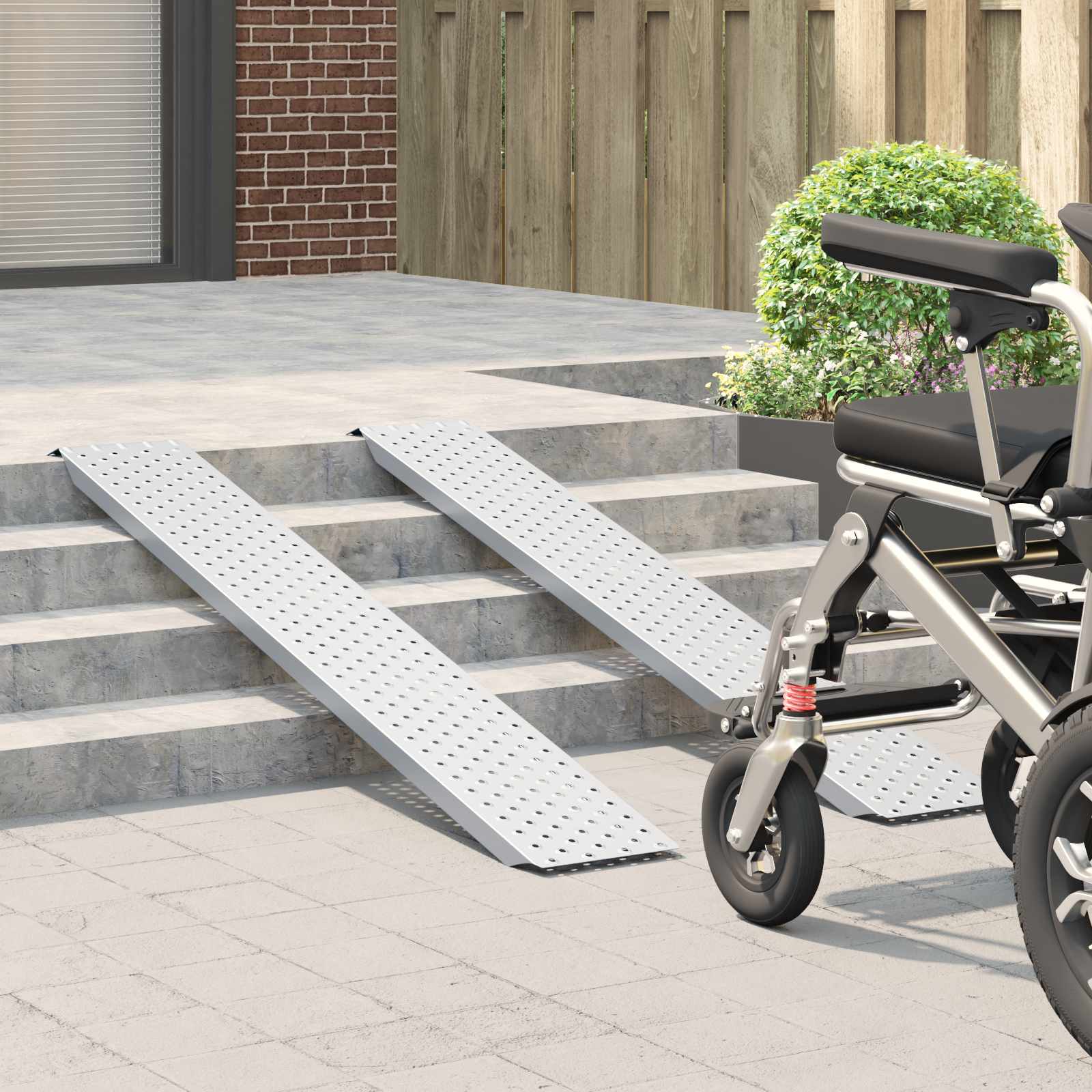 vidaXL Loading Ramp 200 kg Silver 200 kg per piece Galvanised Steel 3