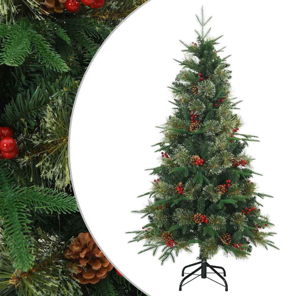 vidaXL Artificial Hinged Christmas Tree Green 120 cm PVC, PE and Steel 2
