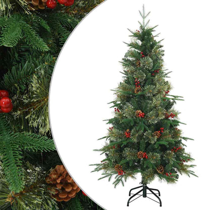 vidaXL Artificial Hinged Christmas Tree Green 120 cm PVC, PE and Steel 2