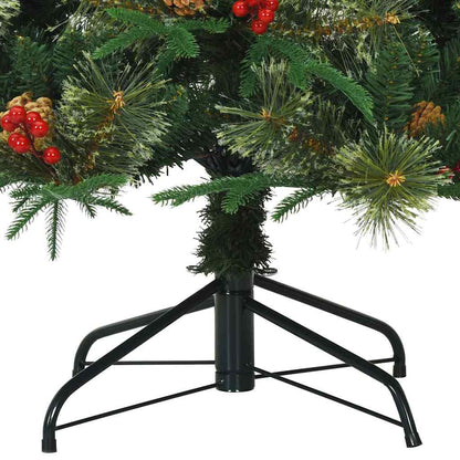 vidaXL Artificial Hinged Christmas Tree Green 210 cm PVC, PE and Steel 6