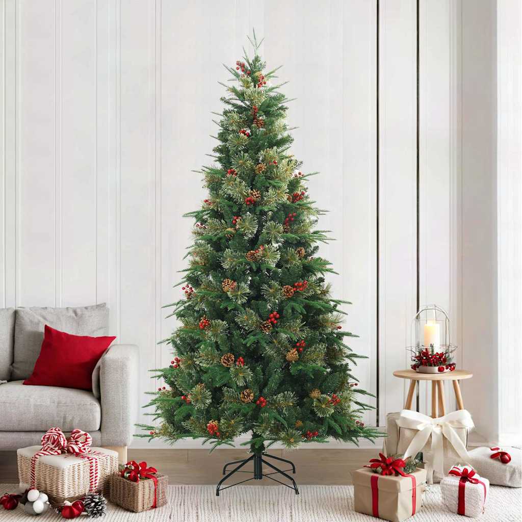 vidaXL Artificial Hinged Christmas Tree Snow Flocked