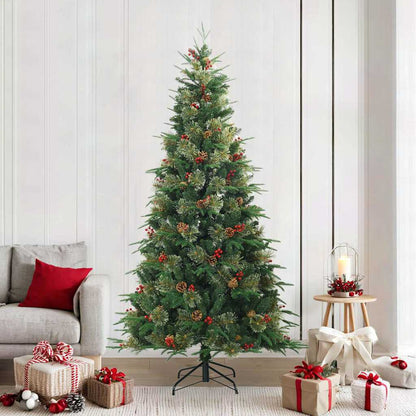 vidaXL Artificial Hinged Christmas Tree Snow Flocked