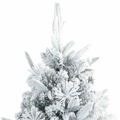 vidaXL Artificial Hinged Christmas Tree Snow Flocked White 180 cm 4